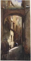 FF 036
<br/>
Straatje te Rome (?)
<br/>
<em>Looy, Jacobus van (1855-1930)</em>